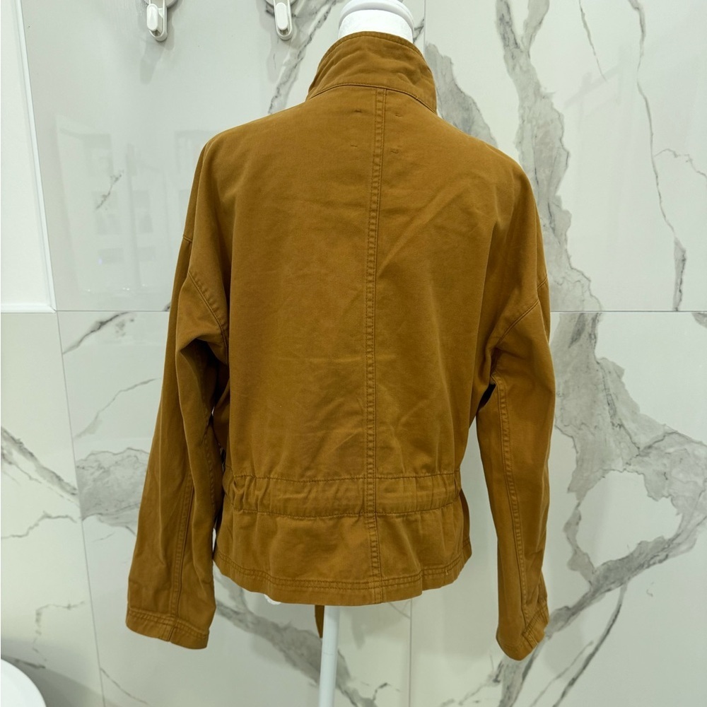 A Love's A Versatile Women's Brown Tan Button Up Tie Waist Utility Jacket - Picture 7 of 10